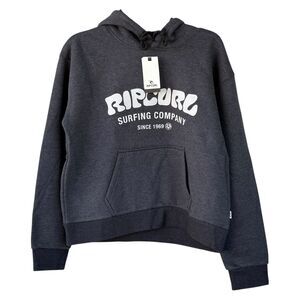NWT Rip Curl Women's Surf Puff Heritage Hoodie Size M Washed Black Gray